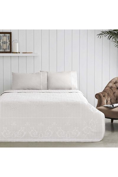 Taç Emily Double Pique Set - Crown Jacquard, Cream