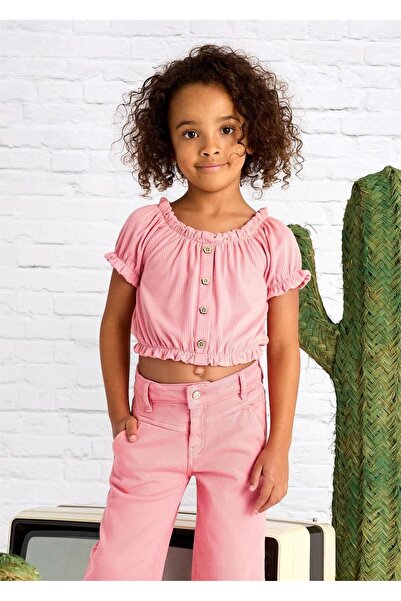 MAYORAL Tricou cu nervuri pentru fete, model 3008 somon