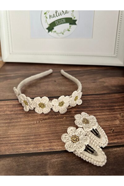 NATURA DESİGN Natura design zlatna kruna od pletenice sa tratinčicama - set s...