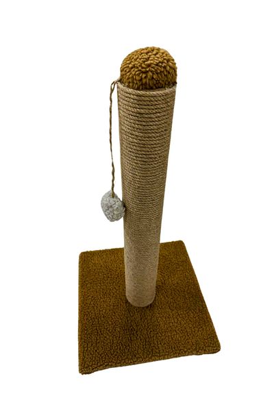Komano Pontika Plush Textured Soft Single Pompom Cat Scratching Board 52 cm Soft Loved Colors