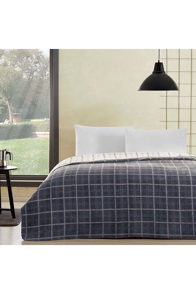 Taç Edwin Cotton Single Anthracite Blanket
