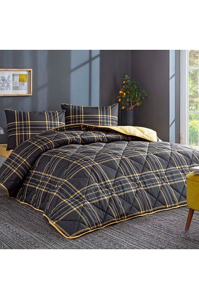 Taç Sera Ranforce Double Quilt Set Anthracite