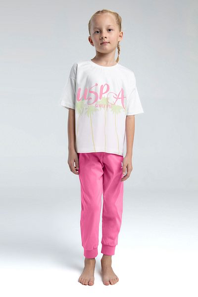 U.S. Polo Assn. Girl's Pink Pajama Set 50312567 -Vr013