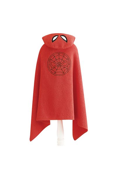 Taç Licensed Spiderman Cotton 75x130 Cm Towel Poncho Red