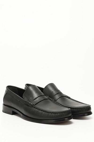 GÖNDERİ(R) Men's Black Leather Sole Genuine Leather Loafer Shoes