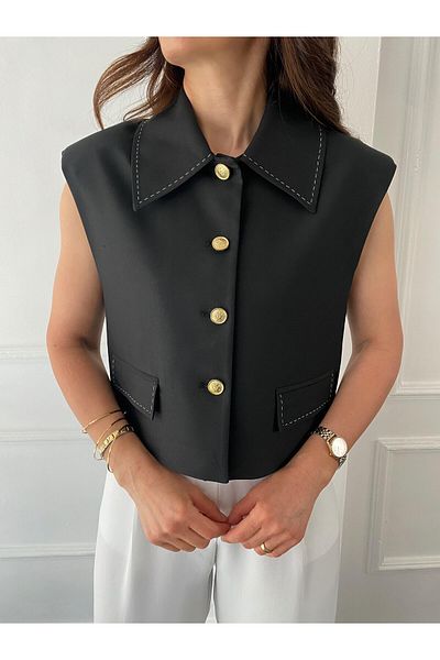 Suzi Women's Padded Vest with Stitching Detail 29183