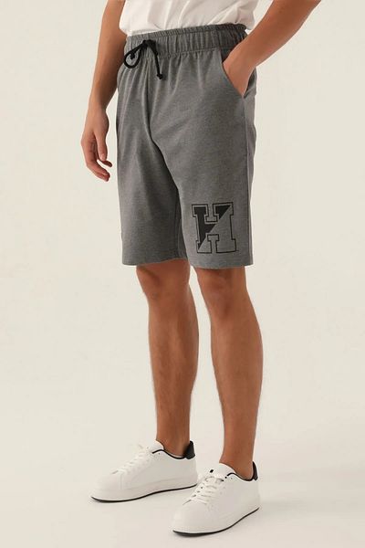 harward Harvard Lettered Men's Black Bermuda