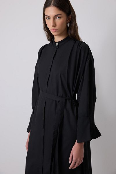 Touché Privé 100% Cotton Pleated Cuff Shirt Dress