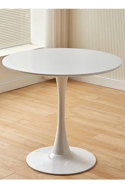 Taimi Style Dining Table is Perfect for a Home Dining Room It has a Round top White 90x90x73Cm