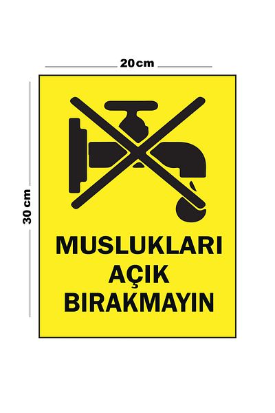 Lucena Do Not Leave Metal Taps Open 20cm X 30cm A4 Size Warning Sign Diversion Sign