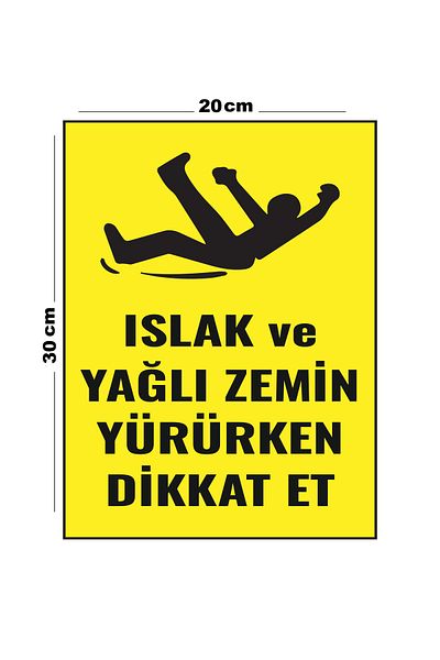 Lucena Metal Wet and Oily Floor Beware While Walking 20cm X 30cm A4 Size Warning Sign Diversion