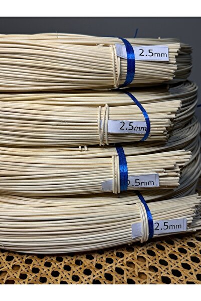 Mady Aksesuar Rattan Core Doğal Yuvarlak Bambu Çubuk 2.5 Mm 100 gr Dekoratif Örgü Rattan Ip