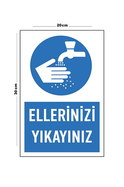 Lucena Metal Wash Your Hands 20cm X 30cm A4 Size Warning Sign Directional Sign