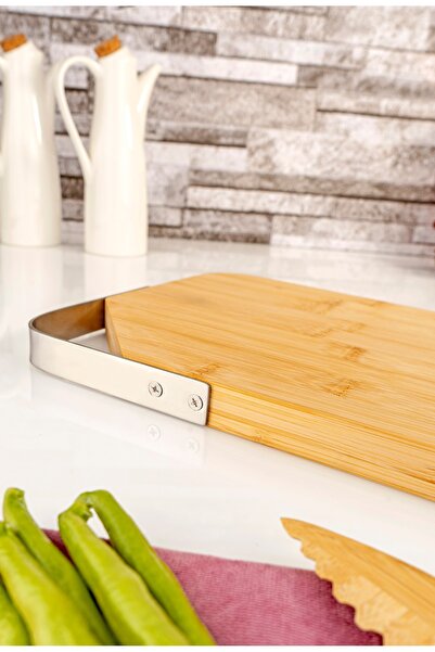 Bambum Zoe Cutting Board with Steel Handle - Rectangular Structure