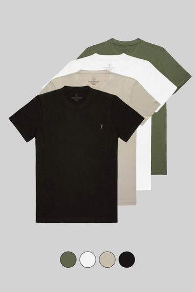 MAXIMILLIAN Men's 4-Piece Basic T-Shirt