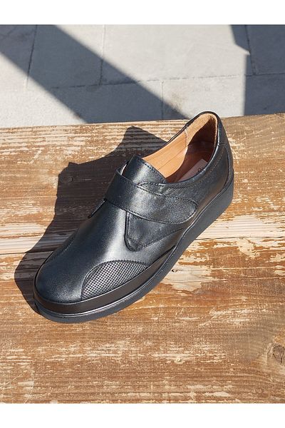 LİCCAS Pantofi de lalele cu talpă ușoară - Talpă ortopedică din polietilenă, fără șireturi, piele naturală cu velcro