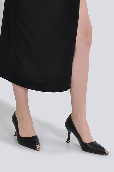 Vizon Ayakkabı Women's Black Classic Heeled Shoes Vzn25Y-022