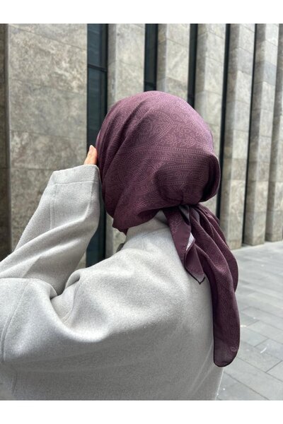 Qalortex Scarf وشاح من القطن الناعم بنمط اللؤلؤ - فاسد الكرز