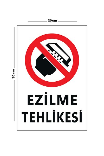 Lucena Metal Crushing Hazard 20cm X 30cm A4 Size Warning Sign Diversion Sign