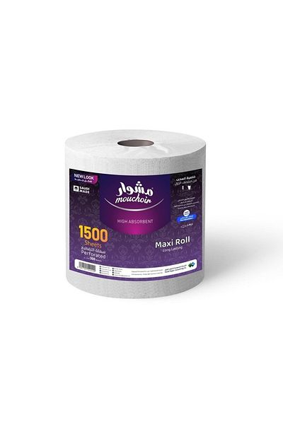 MOUCHOIR Maxi Roll Paper Towels, 300m White, 1500 Sheets
