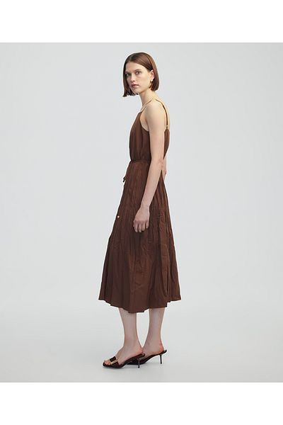 İpekyol Slim Belted Dress with Wrinkle Effect