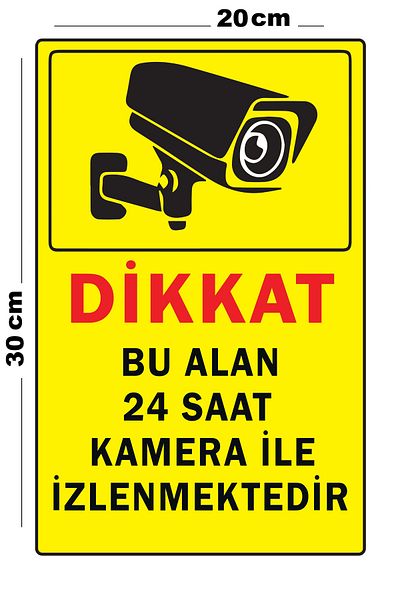 Lucena Metal Attention This Area Is Monitored 24 Hours by Camera 20cm X 30cm A4 Size Warning Sign Direction