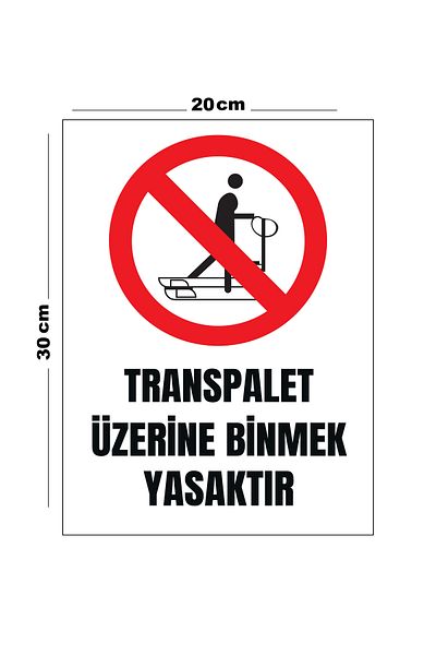 Lucena Metal Prohibited Ride on Pallet Truck 20cm X 30cm A4 Size Warning Sign Diversion