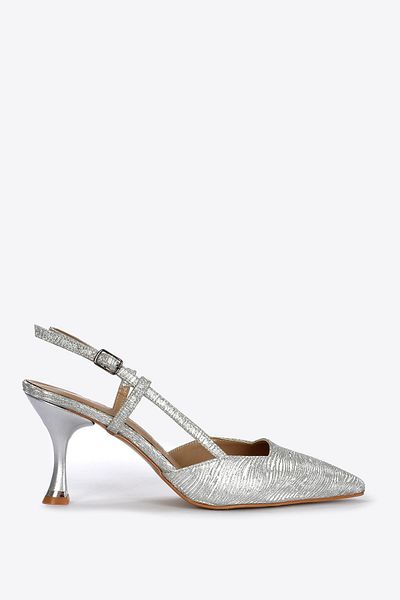 Vizon Ayakkabı Women's Silver Classic Heeled Shoes Vzn25Y-004