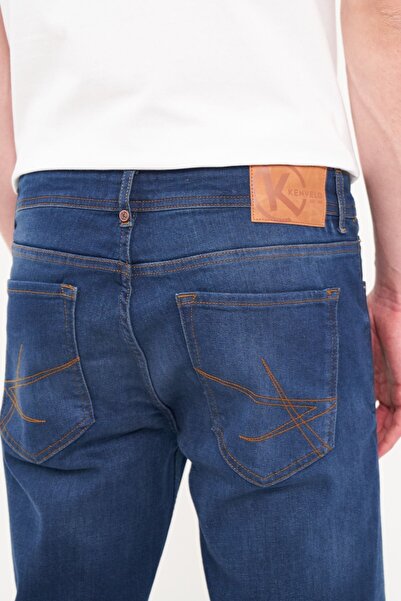 Kenvelo Blugi barbat slim cu aspect decolorat