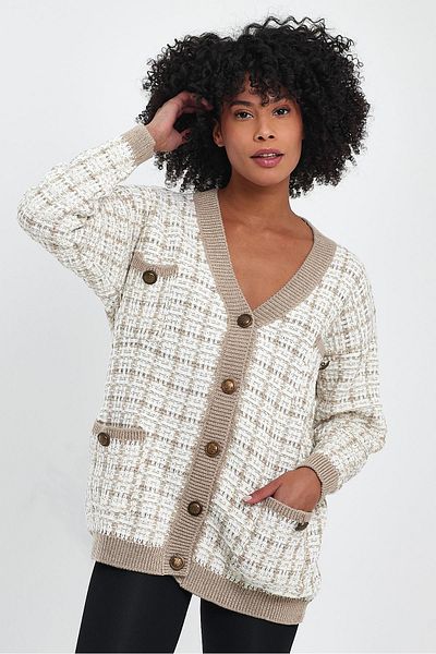 ALEXANDERGARDI Cardigan tricotat cu buzunare cu model (A91022-S)
