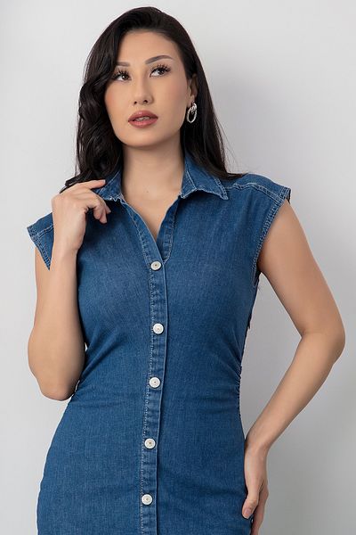 PULLIMM Rochie din denim cu noduri - PER295