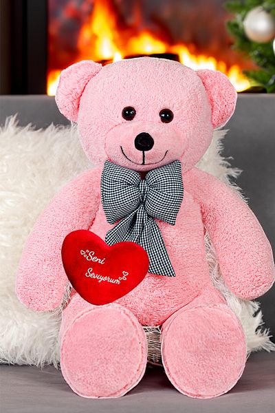 Canestar I Love You Big Plush Bear with Heart - Special Gift for Lover - Bow Tie Bear