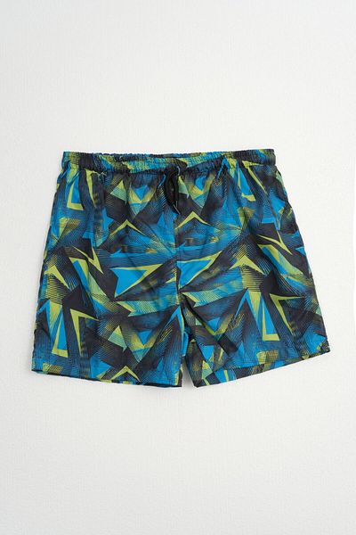 MARKAPIA Boy's Lightning Patterned Mesh Swim Shorts