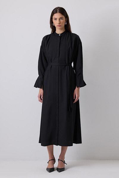 Touché Privé 100% Cotton Pleated Cuff Shirt Dress
