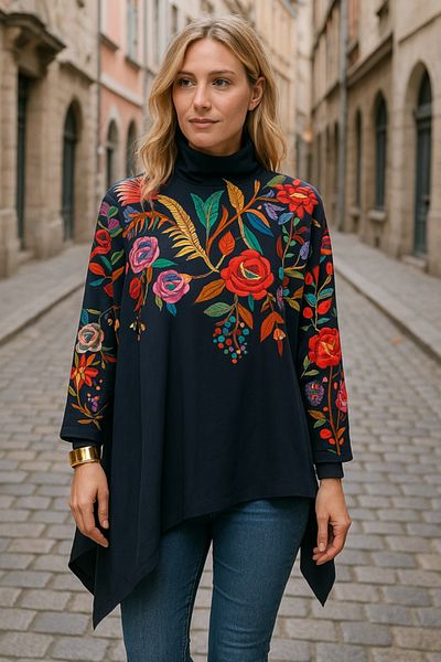 Kokosh moda Γυναικεία μακρυμάνικη μπλούζα με ζιβάγκο ασύμμετρη κοπή από ύφασμα κατάδυσης