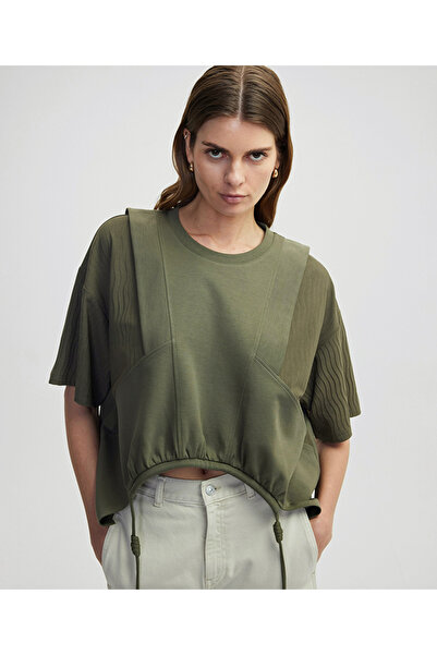 İpekyol Drapeli kumaş mix tişört