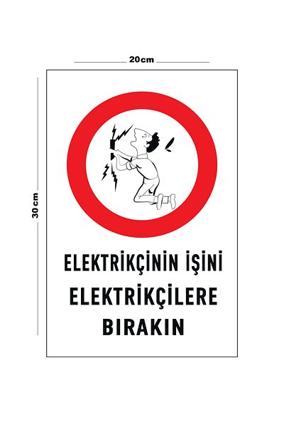 Lucena Metal Leave Electrician's Work to Electricians 20cm X 30cm A4 Size Warning Sign Notice