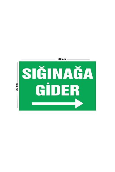 Lucena Metal Go to Shelter 20cm X 30cm A4 Size Warning Sign Directional Sign