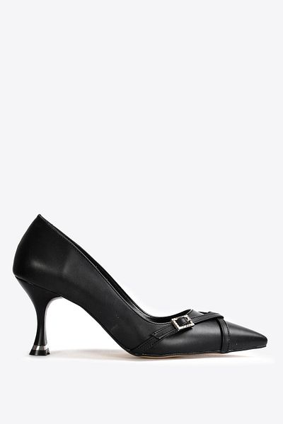 Vizon Ayakkabı Women's Black Classic Heeled Shoes Vzn25Y-023