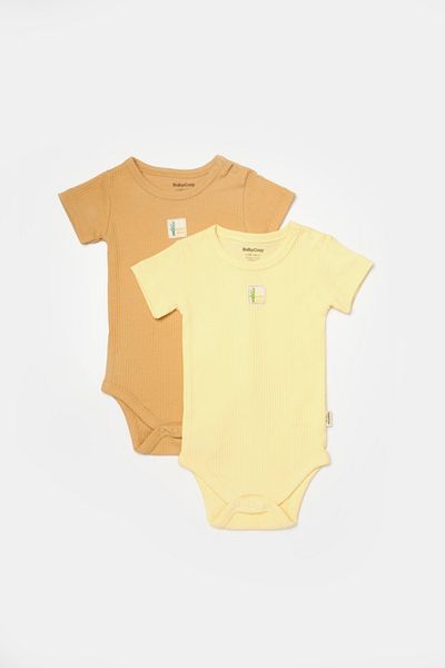 BabyCosy Organic Wear Set 2 body Bamboo, galben, BabyCosy, 50% bumbac+50%bambus