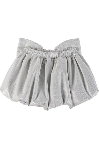 İdilbaby&Mamino İdi̇lbaby&Mamino Girl's Gray Glittery Shiny Bow Detailed Skirt
