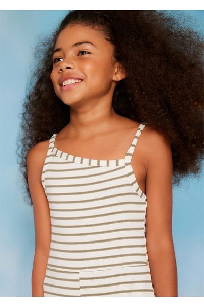 MAYORAL Girl's Striped Jumpsuit Green 6867