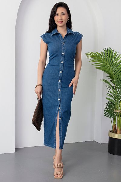 PULLIMM Rochie din denim cu noduri - PER295