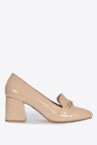 Vizon Ayakkabı Women's Leather Patent Leather Classic Heeled Shoes Vzn25Y-001