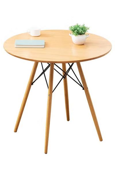Taimi Round Dining Table 80CM Modern Pedestal Circle Room Table Leisure Tea Coffee Kitchen Table Wooden