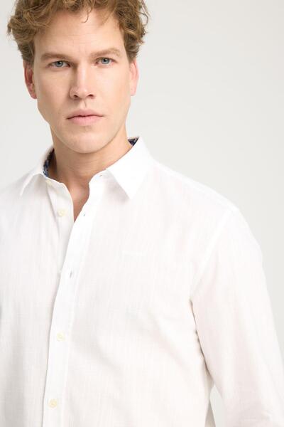 Lee Wrangler Erkek W221085 LS Gömlek / OffWhite Standart