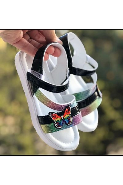 Pandalina Sandale pentru fete cu velcro lateral Butterfly Figured Phylon (ușoare) Sandale cu talpă