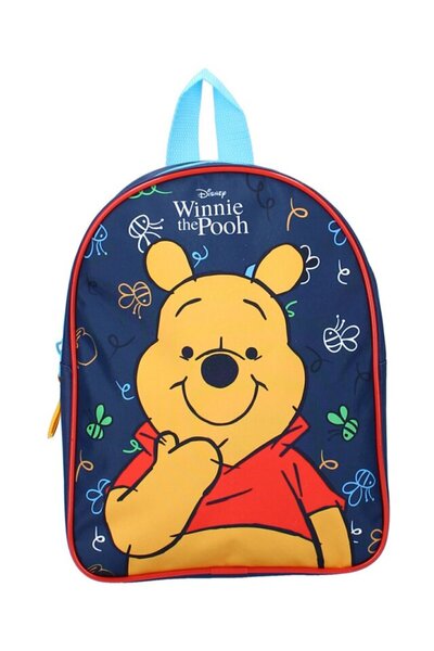 Winnie The Pooh Poliester Ghiozdan, Winnie the Pooh, 28x9x22 cm, bleumarin