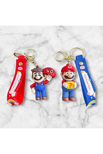 OZN AKSESUAR Breloc dublu din silicon, breloc pentru iubitori, breloc pentru prieteni, Mario (2 buc.)