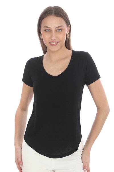 penyebizden Extra Yumuşak Viscon Tişört-Siyah